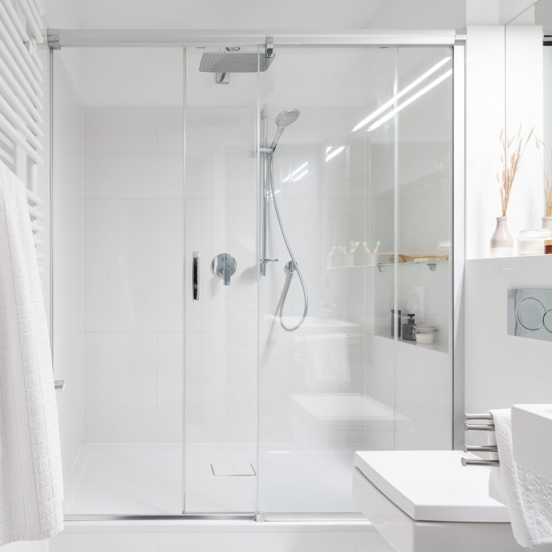 Minimalist Shower with Frameless Glass